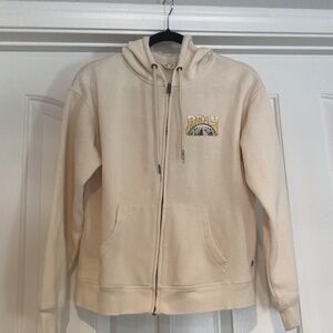 Roxy Zip Hoodie, Size Medium, Color Beige Multi Color